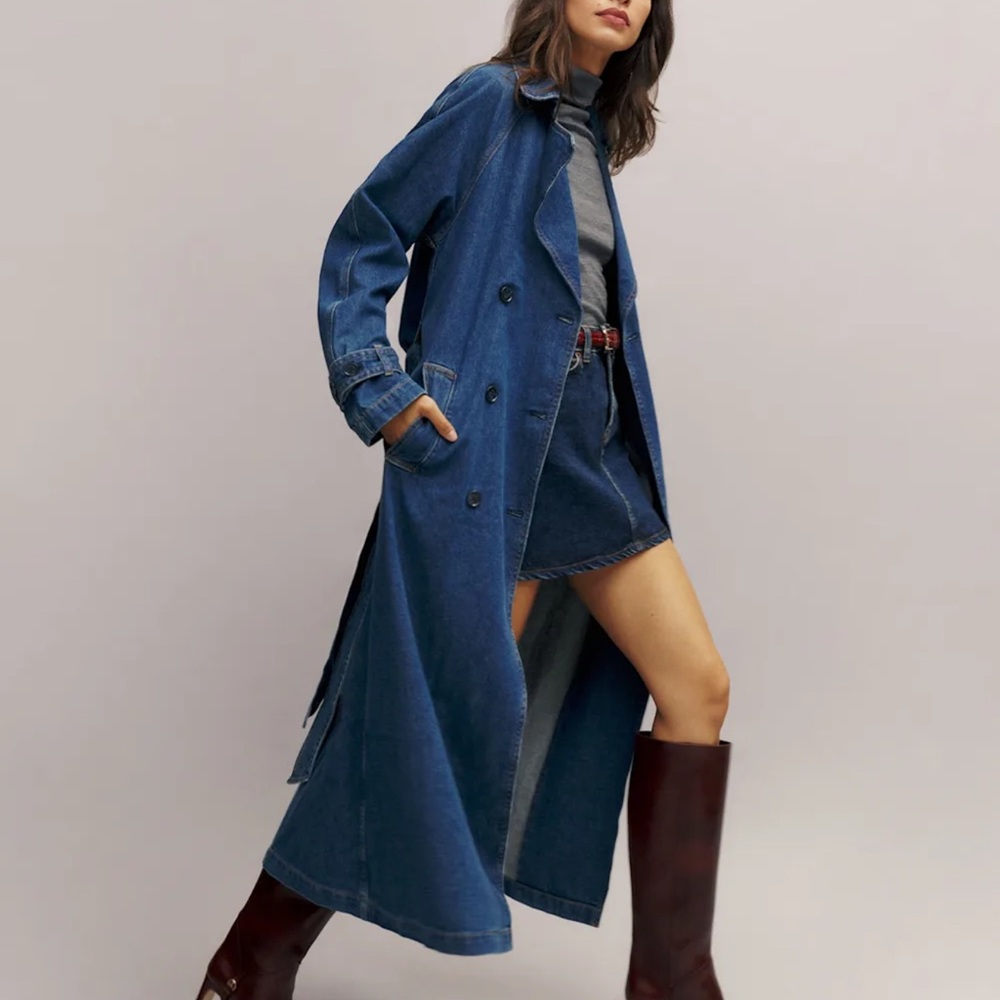 ISO Reformation Hayes Denim Trench Coat in XS